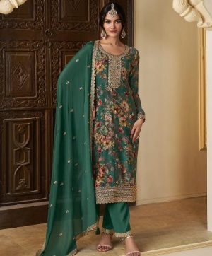 DHK 1353 B DESIGNER CHINON SILK SALWAR SUITS