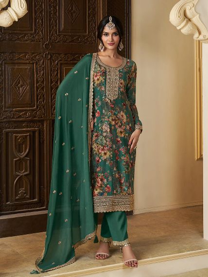 DHK 1353 B DESIGNER CHINON SILK SALWAR SUITS
