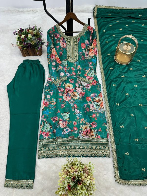 DHK 1353 B DESIGNER CHINON SILK SALWAR SUITS