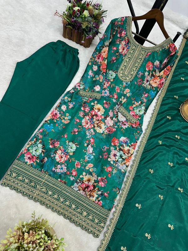 DHK 1353 B DESIGNER CHINON SILK SALWAR SUITS