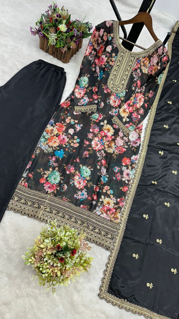 DHK 1353 C DESIGNER CHINON SILK SALWAR SUITS