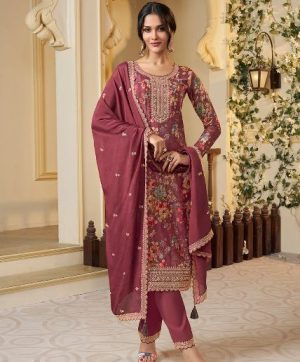 DHK 1353 D DESIGNER CHINON SILK SALWAR SUITS
