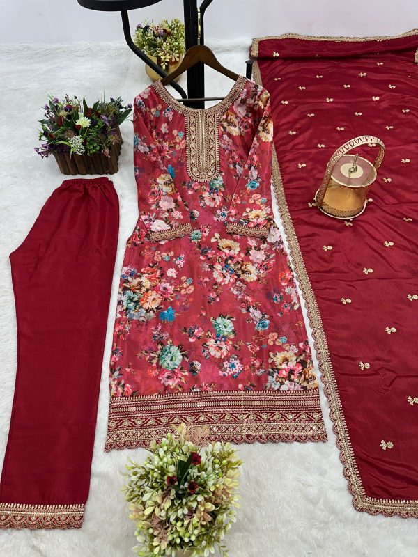 DHK 1353 D DESIGNER CHINON SILK SALWAR SUITS