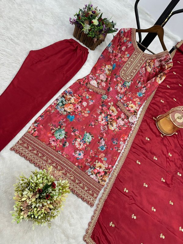 DHK 1353 D DESIGNER CHINON SILK SALWAR SUITS