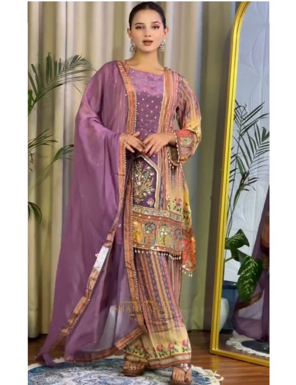DHK 1359 DESIGNER CHINON PLAZZO SUITS