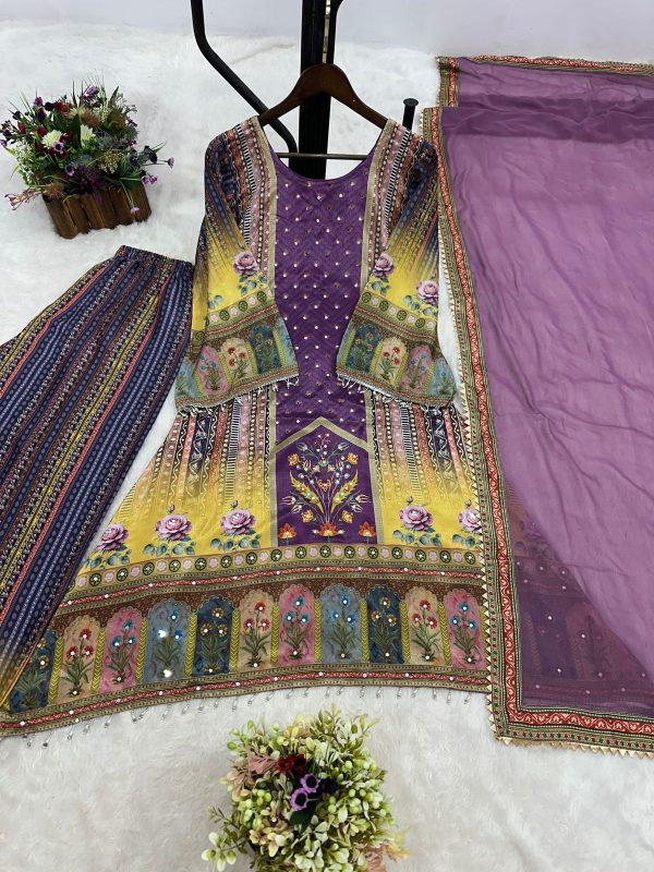 DHK 1359 DESIGNER CHINON PLAZZO SUITS