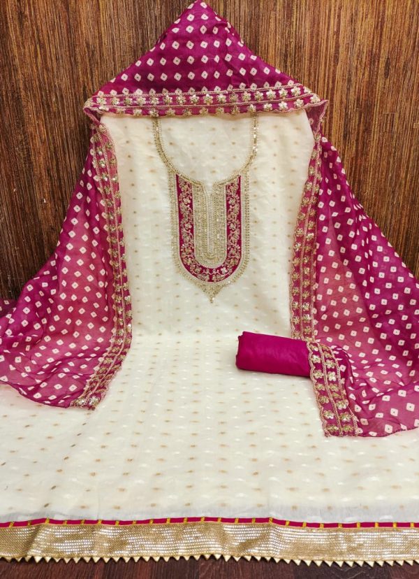 F 13 STUDIO CHANDERI SUITS MATERIALS IN SURAT