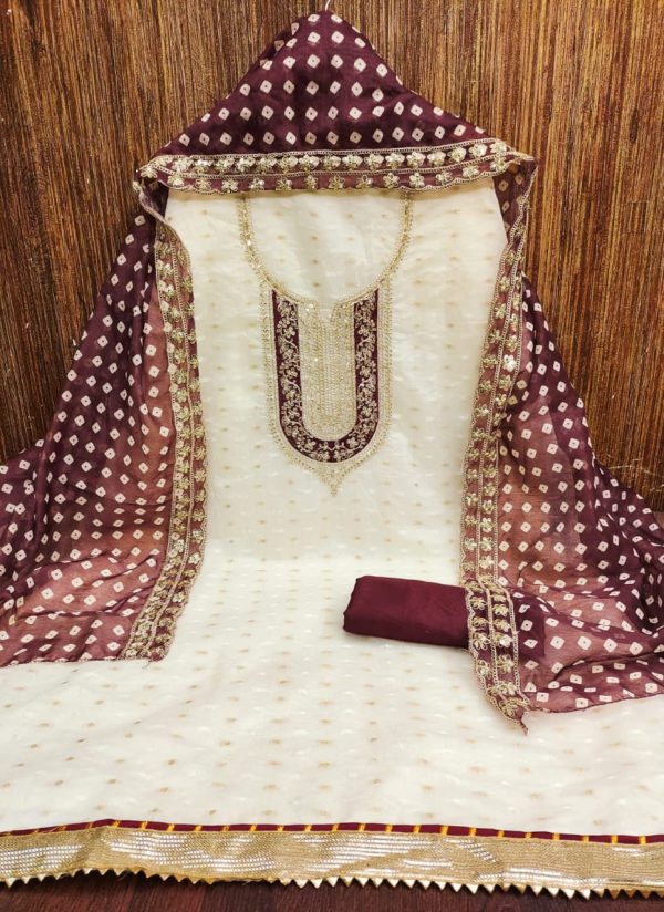 F 13 STUDIO CHANDERI SUITS MATERIALS IN SURAT