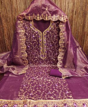 F 13 STUDIO ORGANZA SILK WORK SUITS MATERIALS