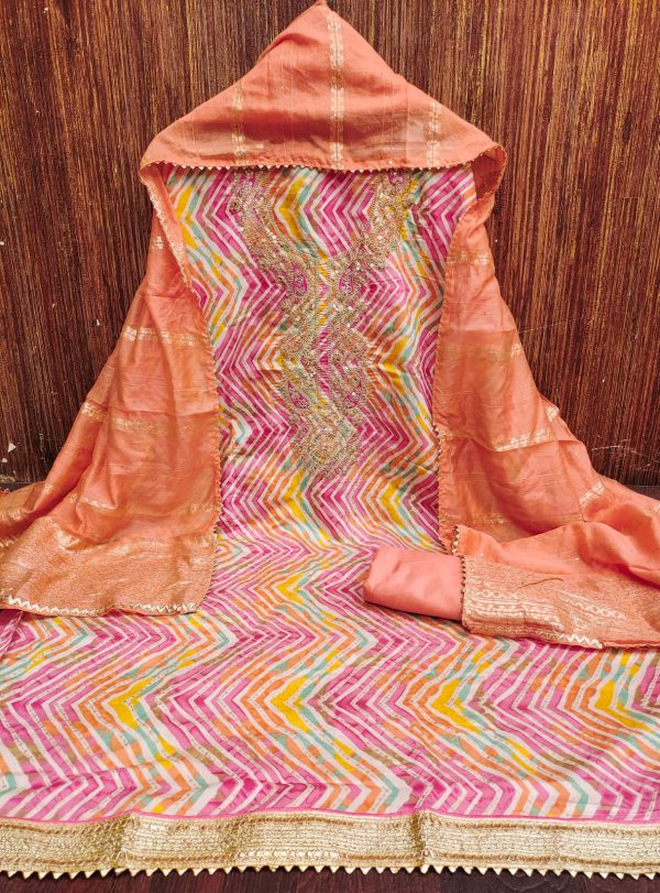 F 13 STUDIO PV CHANDERI PRINT SUITS MATERIALS