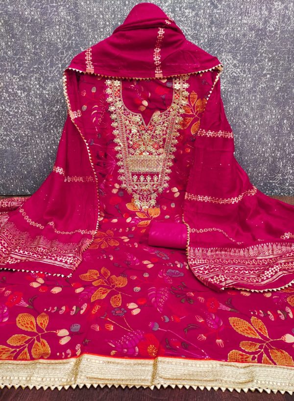 F 13 STUDIO PV CHANDERI PRINTED SUITS MATERIALS