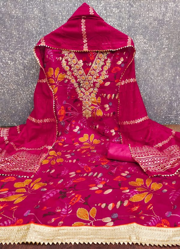 F 13 STUDIO PV CHANDERI PRINTED SUITS MATERIALS