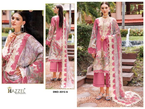 HAZZEL 0312 A COTTON EMBROIDERED PAKISTANI SUITS