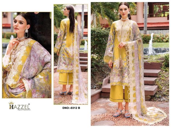HAZZEL 0312 B COTTON EMBROIDERED PAKISTANI SUITS
