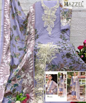 HAZZEL 0312 C COTTON EMBROIDERED PAKISTANI SUITS