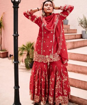 HK 1710 DESIGNER SHARARA SUITS WHOLESALE ONLINE