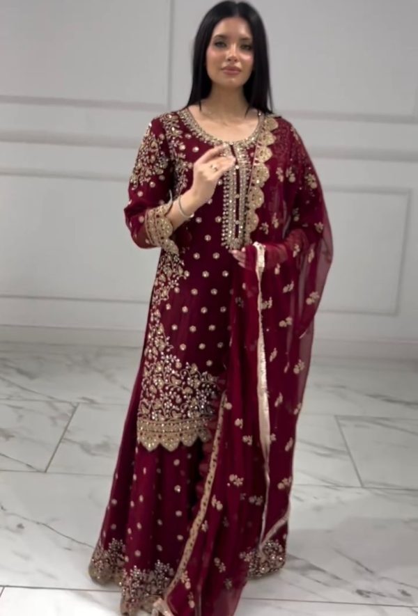 HK 1713 DESIGNER PLAZZO SUITS WHOLESALE