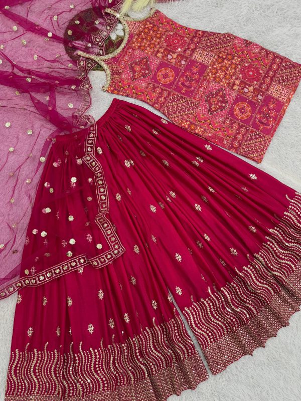 HK 1715 A B DESIGNER PLAZZO SUITS WHOLESALE