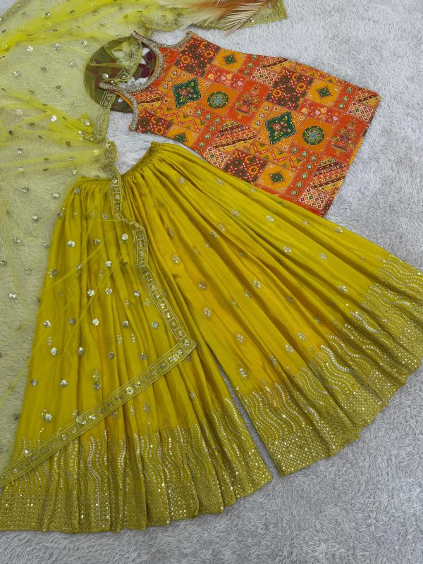 HK 1715 A B DESIGNER PLAZZO SUITS WHOLESALE