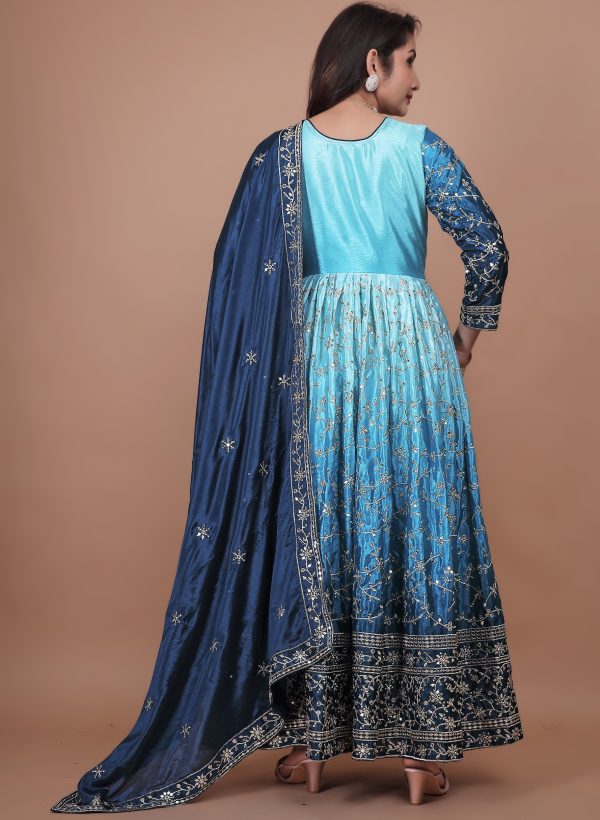 HK 1716 B DESIGNER CHINON SILK GOWN WHOLESALE