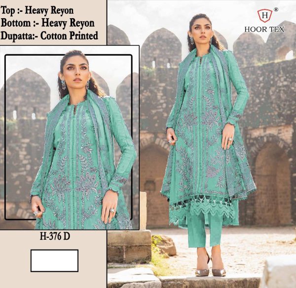 HOOR TEX H 376 D RAYON PAKISTANI SUITS ONLINE