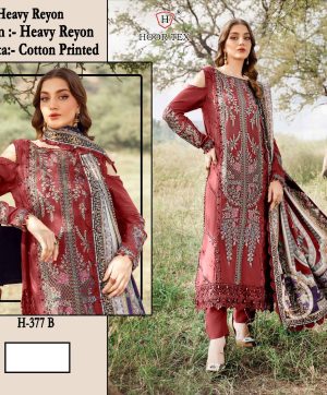 HOOR TEX H 377 B PAKISTANI RAYON SALWAR SUITS