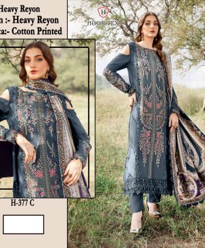 HOOR TEX H 377 C PAKISTANI RAYON SALWAR SUITS