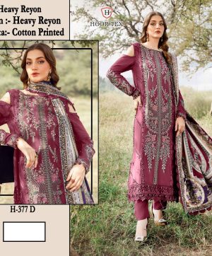 HOOR TEX H 377 D PAKISTANI RAYON SALWAR SUITS