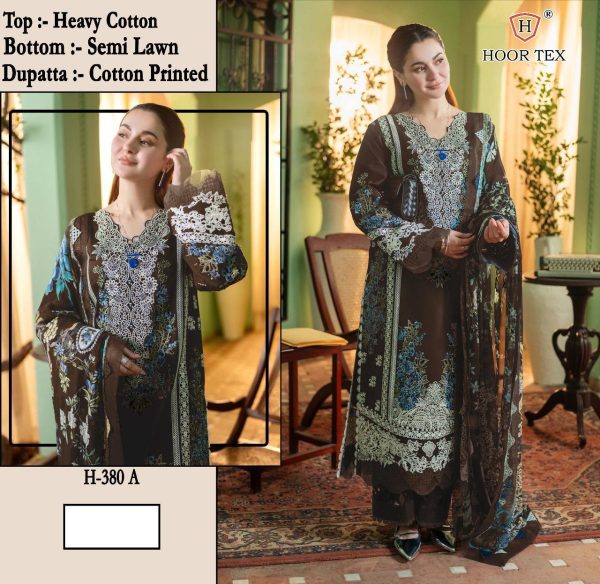 HOOR TEX H 380 A PAKISTANI COTTON SALWAR SUITS
