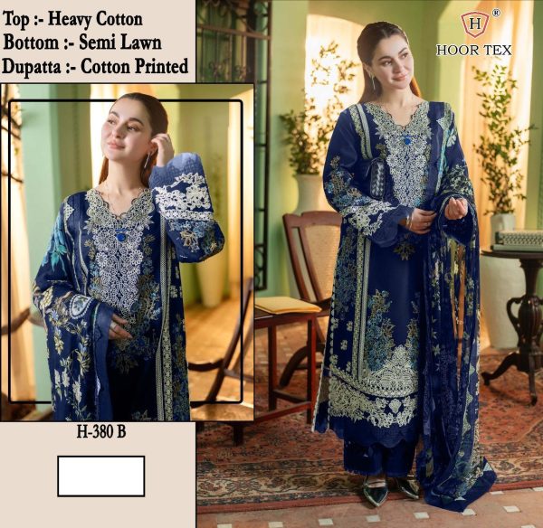 HOOR TEX H 380 B PAKISTANI COTTON SALWAR SUITS
