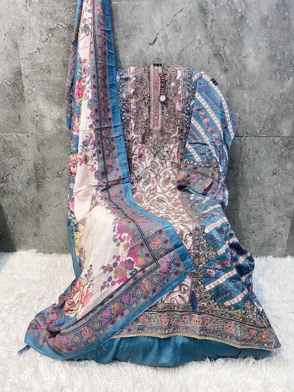 HOOR TEX H 382 A MUSLIN PAKISTANI SALWAR SUITS