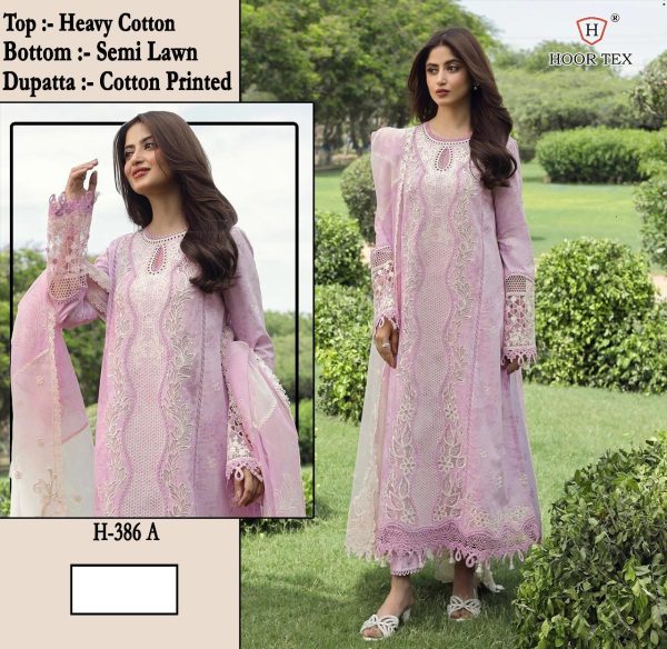 HOOR TEX H 386 A PAKISTANI COTTON SALWAR SUITS