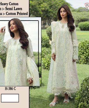 HOOR TEX H 386 C PAKISTANI COTTON SALWAR SUITS