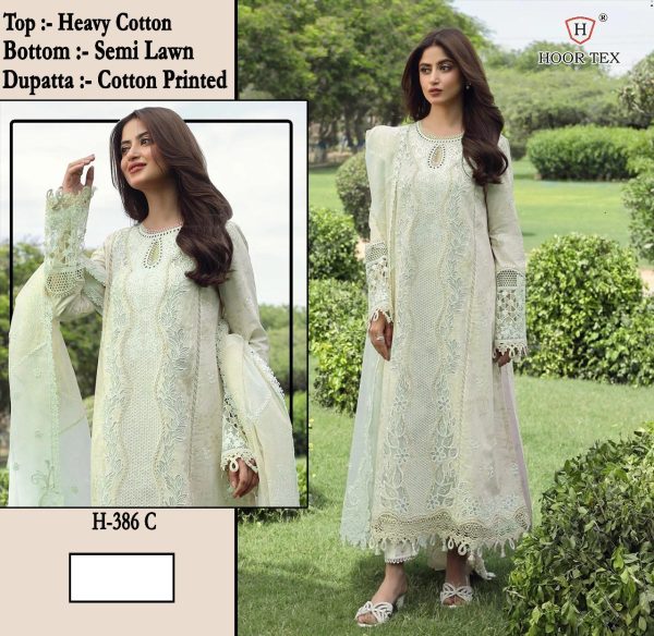 HOOR TEX H 386 C PAKISTANI COTTON SALWAR SUITS