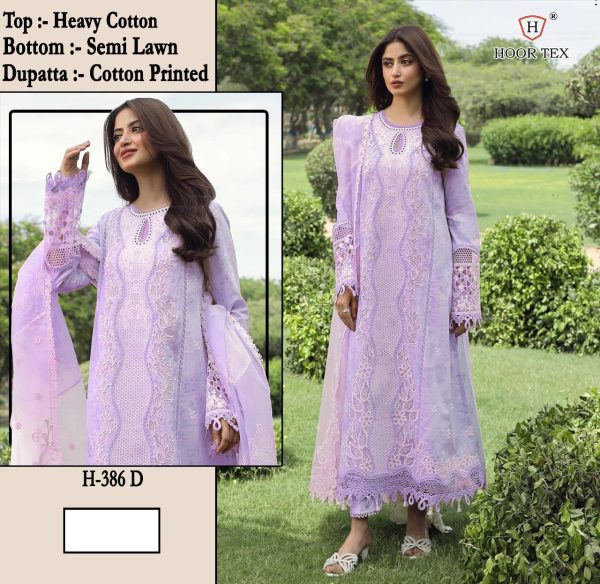 HOOR TEX H 386 D PAKISTANI COTTON SALWAR SUITS