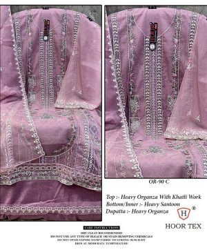 HOOR TEX OR 90 C ORGANZA PAKISTANI SUITS IN INDIA