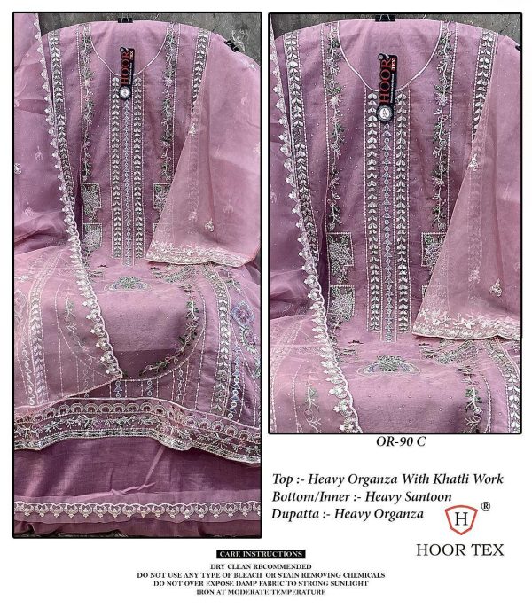 HOOR TEX OR 90 C ORGANZA PAKISTANI SUITS IN INDIA