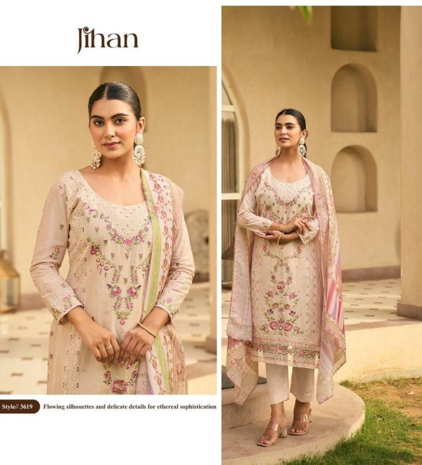 JIHAN 3619 COTTON EMBROIDERED SALWAR SUITS