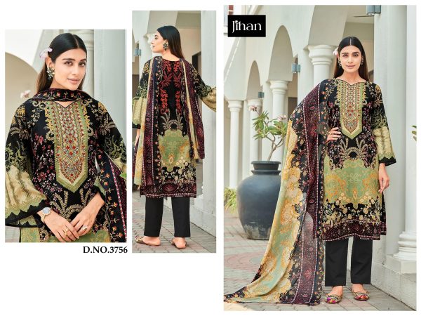 JIHAN 3756 COTTON EMBROIDERED PAKISTANI SUITS