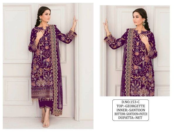 KALEESHA FAB KF 153 C GEORGETTE SALWAR KAMEEZ