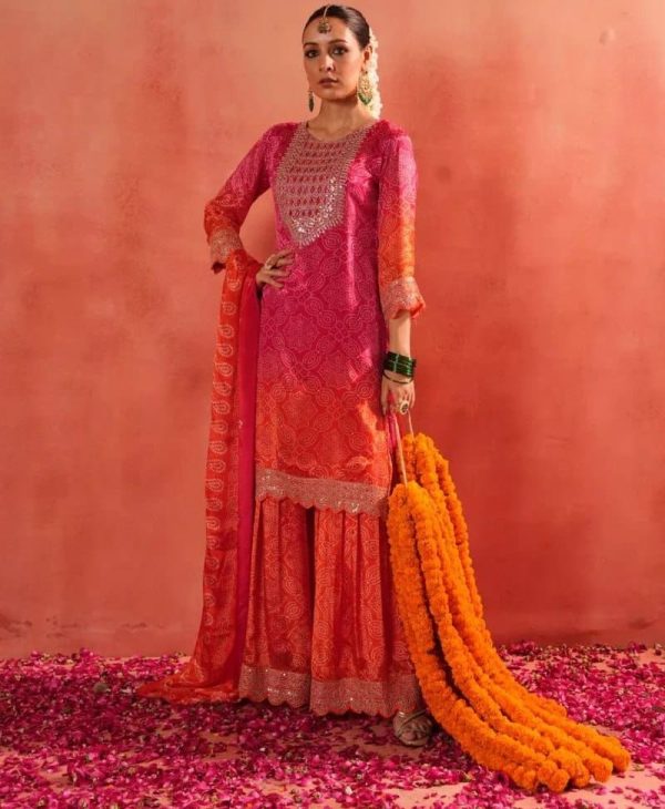 KALEESHA FAB YD 014 READYMADE CHINON SILK SUITS