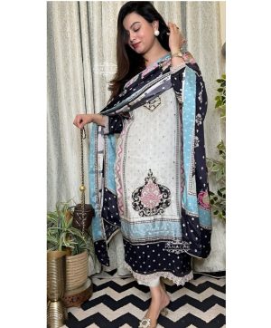 KALEESHA FAB YD 017 READYMADE MUSLIN COTTON SUITS