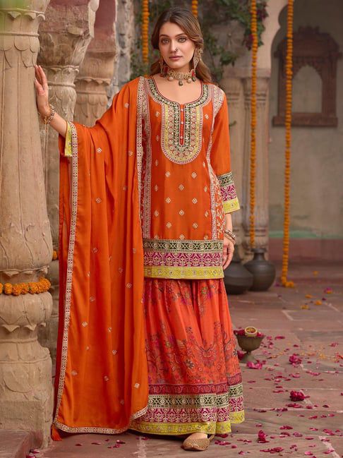 KARMA FASHION KF 1696 A TRENDING PLAZZO SUITS