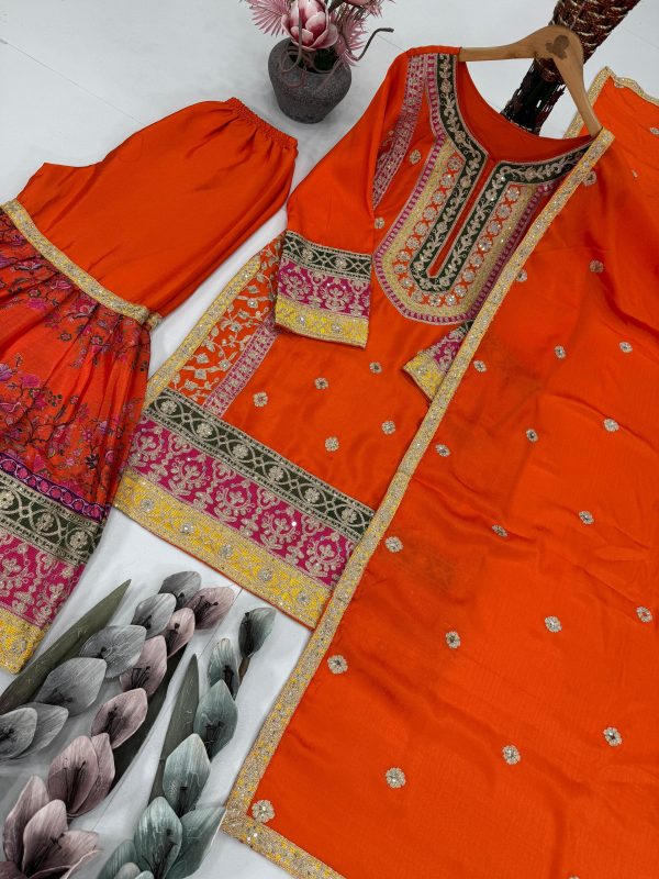 KARMA FASHION KF 1696 A TRENDING PLAZZO SUITS