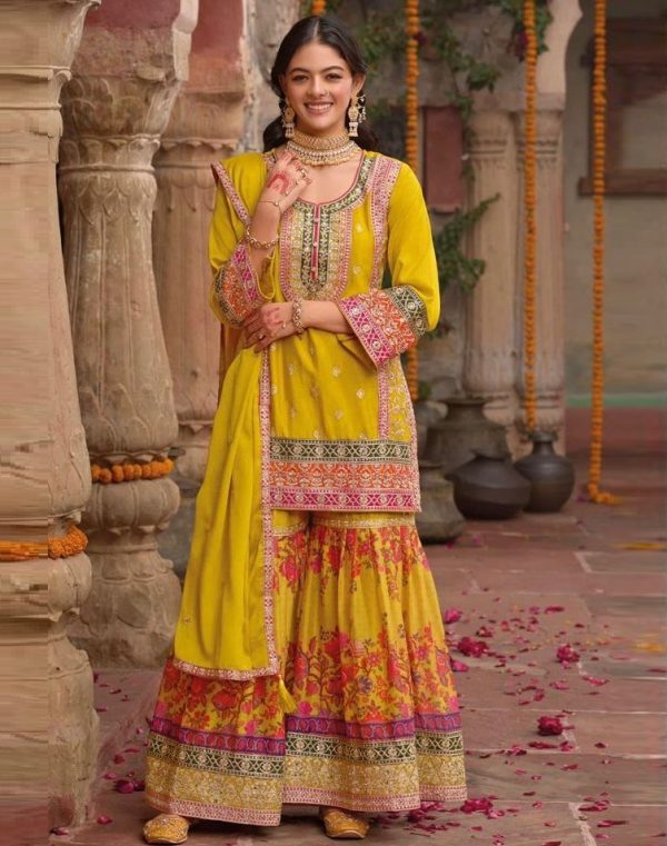 KARMA FASHION KF 1696 C TRENDING PLAZZO SUITS