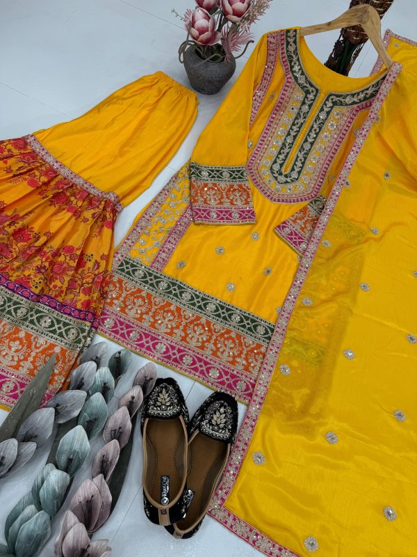 KARMA FASHION KF 1696 C TRENDING PLAZZO SUITS