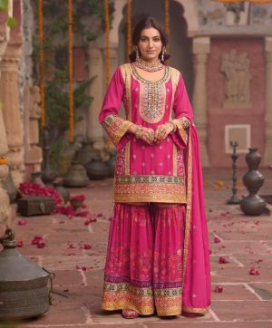 KARMA FASHION KF 1696 D TRENDING PLAZZO SUITS