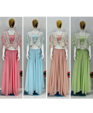 KARMA FASHION MT 1046 PARTY WEAR KOTI BLOUSE SUIT SET