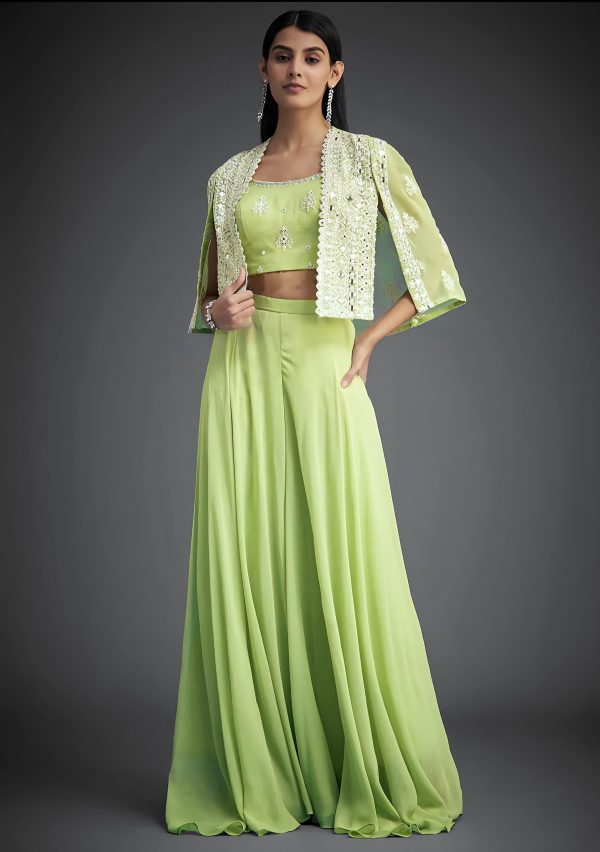 KARMA FASHION MT 1046 PARTY WEAR KOTI BLOUSE SUIT SET