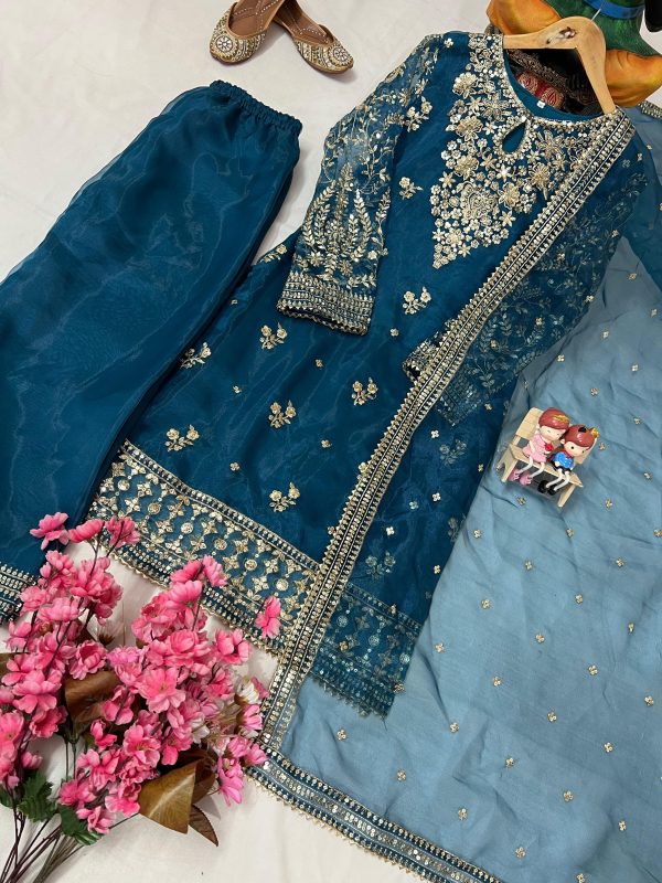 LC 1371 B DESIGNER PLAZZO SUITS WHOLESALE